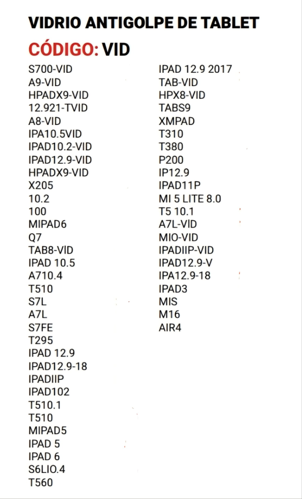 Vidrio protector de pantalla tablet