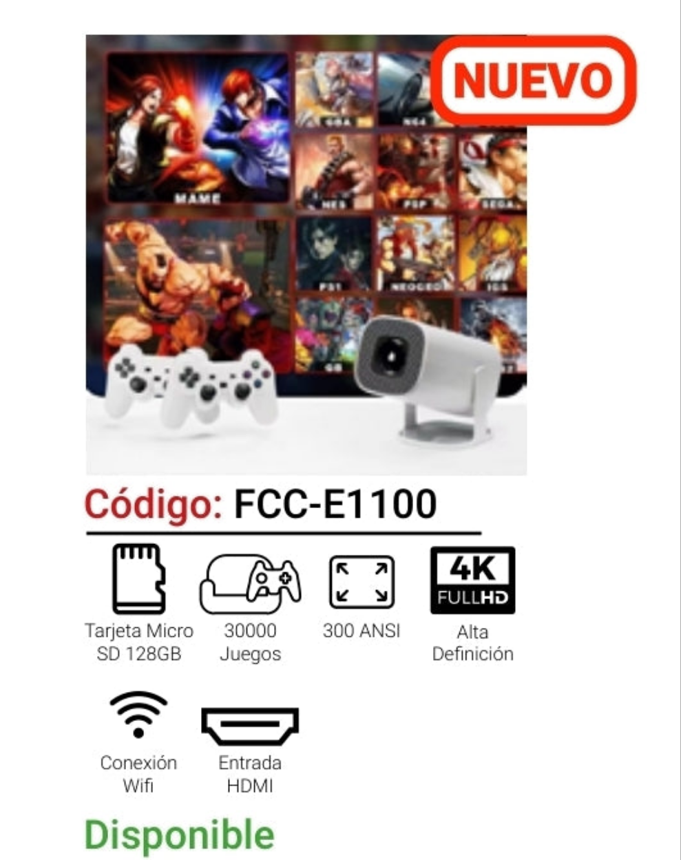 Proyector gamer FCC-1100